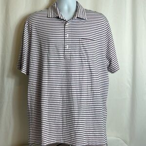 Polo Ralph Lauren Golf Men’s Size Medium Pink Blue Striped Pullover Cotton Shirt